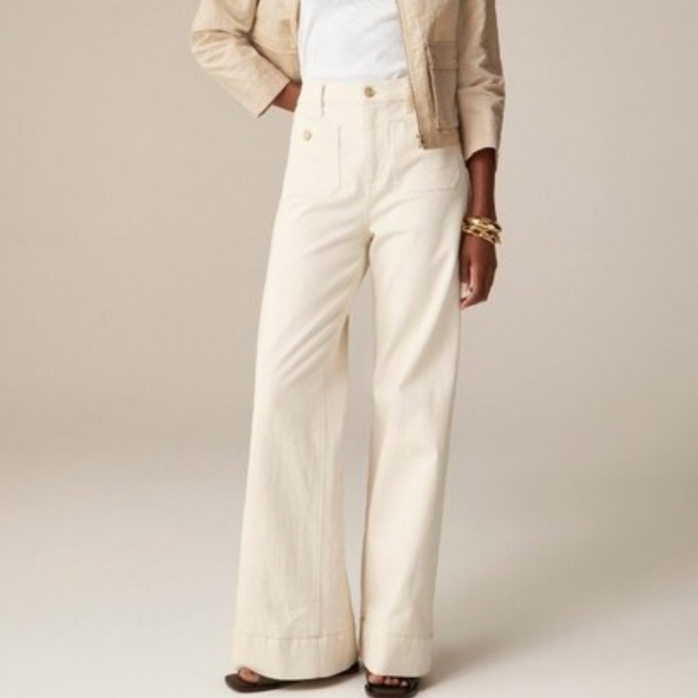 J.CREW Women’s Sailor Denim Wide Leg, size 32P